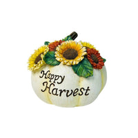 Pumpkin Figurine Carved Pumpkin with Sunflowers Harvest for Tabletop