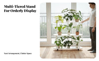 Multi-Tiered Rolling Plant Stand Floor-Standing Multitiered Plant Stand Stable design High and Low Layout for Balcony, Indoor