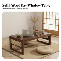 Collapsible Coffee Table Space-Saving Foldable Rattan Accent Table Multi-Purpose