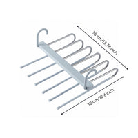 Foldable Multi-Bar Pants Hanger Stainless Steel Home Storage