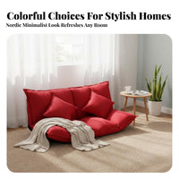 Foldable 2-Seater Floor Sofa Converts to Bed Fold-Expandable Mattress Couch Space-Saving Adjustable Backrest for Young Adults