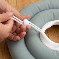 Soft Textile Padded Pet Cone for Canine and Feline Recovery, Polyester Donut with Drawstring, All Seasons Unisex Anti Bite Lick After Surgery Pet