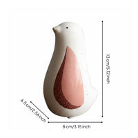 Ceramic Bird Figurine Cute Cartoon Bird Ornament Compact Decor