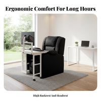 Complete Reclining Gaming station Fully Adjustable Workstation Chair Integrated display Mount engaging immersion for Game Room