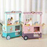 NCB Wooden Pretend Play Kitchen and Shop Set for Toddlers, Pink Dessert Shop