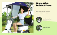 Electric Motorcycle Rain Cover, Sunshield Umbrella, Windproof and Rainproof E-Bike Cover, Universal Fit, Thickened and sturdy Shelter