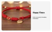 Handmade Chinese New Year Pet Collar Festive Decoration Braided Red Rope Pet Collar Cute Design for Cats, Dogs, Holiday Celebration, Parties