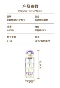 夏季高颜值喷雾水杯PPSU材质户外大容量塑料杯耐高温便携运动水杯