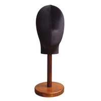 Mannequin Head with Wooden Base Sturdy Head Mannequin Hat Display Stand for Boutique Owners