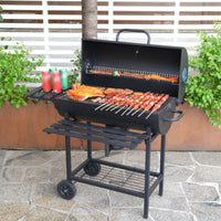 Barrel Briquette Grill Rotisserie Support Barrel Barbecue Grill Wheeled