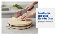 Round Chopping Board, Durable Birch Wood Cutting Board, Thickened for Home & Commercial Use