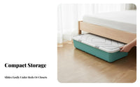 Flat Rolling Storage Bin Low-Height Under-Bed Container Space-Saving for Closet