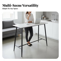 High-Top Table with Stools Light Luxury Design Bar Furniture Faux Marble surface Integrated Footrests for Homeowners, Students