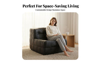 Single-Seater Cumulus Couch Grid Texture Lounge Chair Creamy & Look Space-Saving Size for Readers, Small Areas, Bedroom