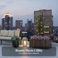 Planter Box with Trellis Weather-Resistant Freestanding Trellis Planter Space-Saving Vertical Design Climbing Plant Support for Balcony, Deck, Rooftop