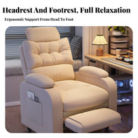 Adjustable Backrest Recliner with Footrest Multi-Angle Reclining Push-Back Recliner Ergonomic Support Lounge Chair Space Saving for Deactivatedice Workers, Students, Homeowners, Bedroom, Reading Nook, Home Theater