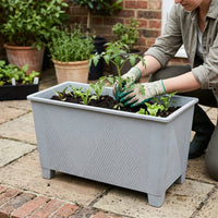 Rectangular Planter Box, Sand Speckled Plant Pot for Vegetables, Low Maintenance Pots for Plants Outdoor Patio
