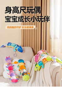 Sozzy新生儿身高尺毛绒音乐玩偶宝宝安抚摇铃0岁婴儿益智玩具量尺