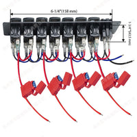 7-Gang Rocker Switch Panel for Vehicles, RVs, and Boats, 10-2V