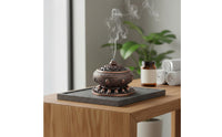 Metal Aromatic Resin Burner Burner with Lid Perfect Gift Alloy Coil Aromatic Resin Burner Holder Antique Censer Promotes