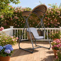 Hanging Chair Single Person Outdoor Waterproof Aluminum Alloy Garden Swing With Cushion