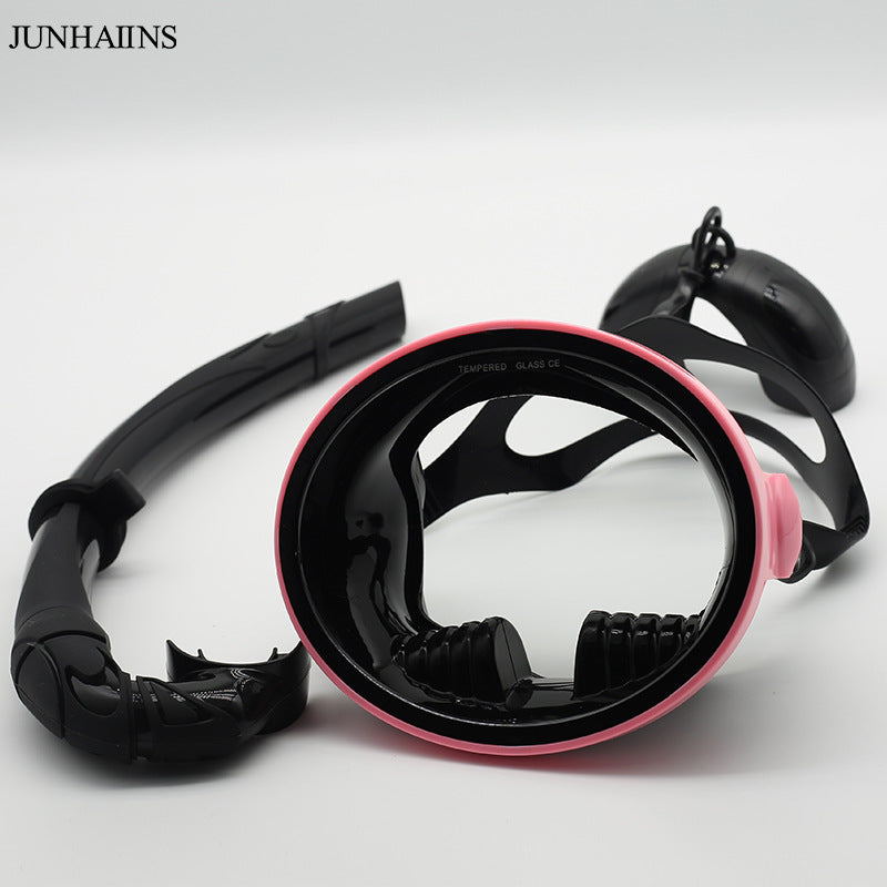 Full Face Snorkel Mask with Anti-Fog, High-Definition Large Frame, Elliptical Glass