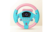 Toy Steering Wheel with Buttons Travel Simulated Steering Wheel Dashboard Toy Interactive Tabletop for Children, Pretend Play