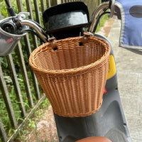仿藤编织装饰品篮自行车玩具车车兜篮桌面摆件收纳桶收纳筐大号