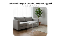 Acrylic Side Table Modern Design Transparent Nightstand Space-Saving for Bedroom
