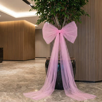 Tulle Tree Top Ornament Bow Festive Atmosphere Christmas Tree Top Ornament Bow Easy to Hang Wedding Chair Sash for DIY Enthusiasts, Home Stylists