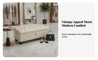 Multi-Functional Long Tufted Footstool adaptable Use Storage Bench long-lasting Construction Upholstered Ottoman for Shop Owners, Interior Designers, Bedroom, Fitting Room, Entryway, Clothing shop
