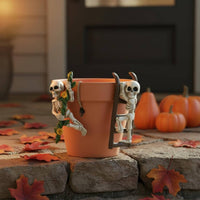 2 Pieces Skeleton Ladder Pot Climber Spooky Cute for Balcony, Gardeners