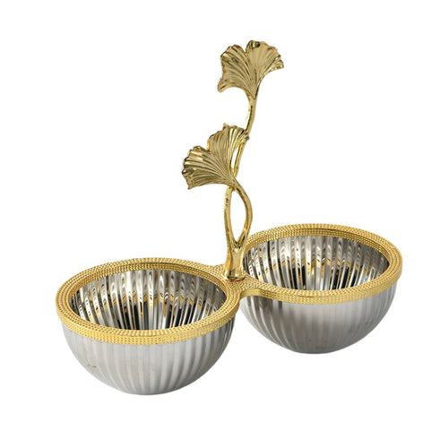 Connected Snack Bowls Candy Dish with Handle Reusable Snack Bowl for Tabletop, Coffee Table