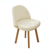 Upholstered rotating Chair with Casters Creamy and design Upholstered Vanity Chair