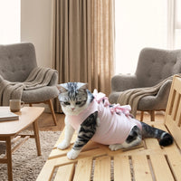 Cat Recovery Suit, Sleeveless Bodysuit for Spaying and Post-Surgery Care, Breathable Polyester Spay Suit Cat, Anti Licking Female Cat Surgery Suit