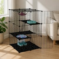 Metal Wire Pet Pen Reconfigurable Small Pet Enclosure DIY Shape