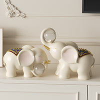 Chinese Style Resin Elephant Desk Ornament for Office and Home