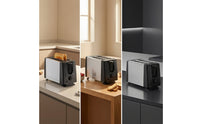 Compact Two-Slot Toaster Space-Saving Bread Toaster Slim Appliance Lightweight for Students, Small Kitchens, Dorm Rooms, Office Breakrooms