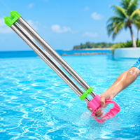Extendable Stainless Steel Water Gun, High-Pressure Water Sprayer with Dual Nozzle for Various Spray Patterns, Waterproof, 54-93cm