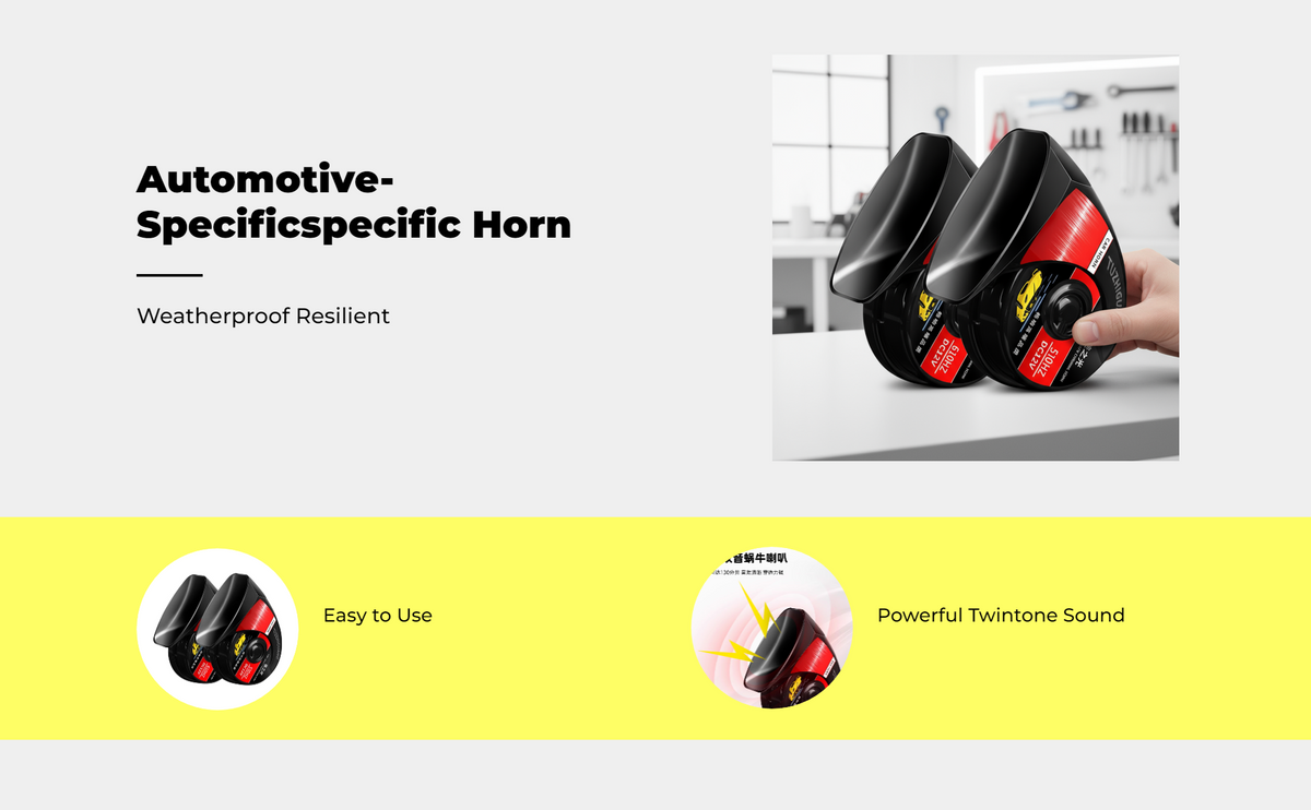 Waterproof twin tone car horn, powerful sedan replacement