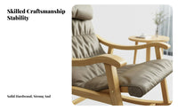 Nordic Rocking Chair all-season Use Upholstered Armchair Thickly paded High rearrest for Adults, Living Room, Balcony, Study