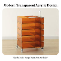 Rotating Tiered Cabinet Space-Saving Design Narrow Rolling Cart Multi-Purpose