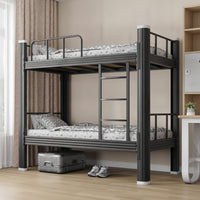 Metal Bunk Bed Heavy-Duty Bunk Bed with Ladder Space-Saving Furniture for Students, Roommates, Dorm Rooms, Shared Apartments