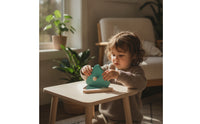 Child-Centered Shape Matching Toy Easy-to-Grip Wooden Board with Mirror Sensory Stack and Sort Board Classic for Toddlers, Babies