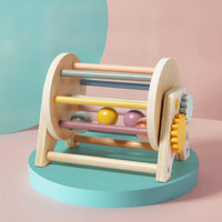 Child-Centered Tabletop Rolling Drum Early Learning Rolling Drum with Beads Pastel Juguete De Aprendizaje Multisensorial for Playroom