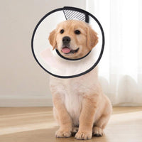 Dog Cone Pet Recovery with Snap Buttons, Transparent Pet Cone for Dogs Cats After Surgery, Stop Licking Cat Cone Kit