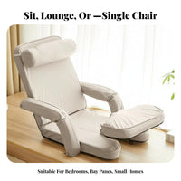 Multifunctional Foldable Floor Chair Converts to Bed Adjustable Floor Lounger Space Saving Lounge Seating Multi-Angle Adjustment for Students, Young Professionals, Bedroom, Bay Window, Dorm Room, Home Paleice