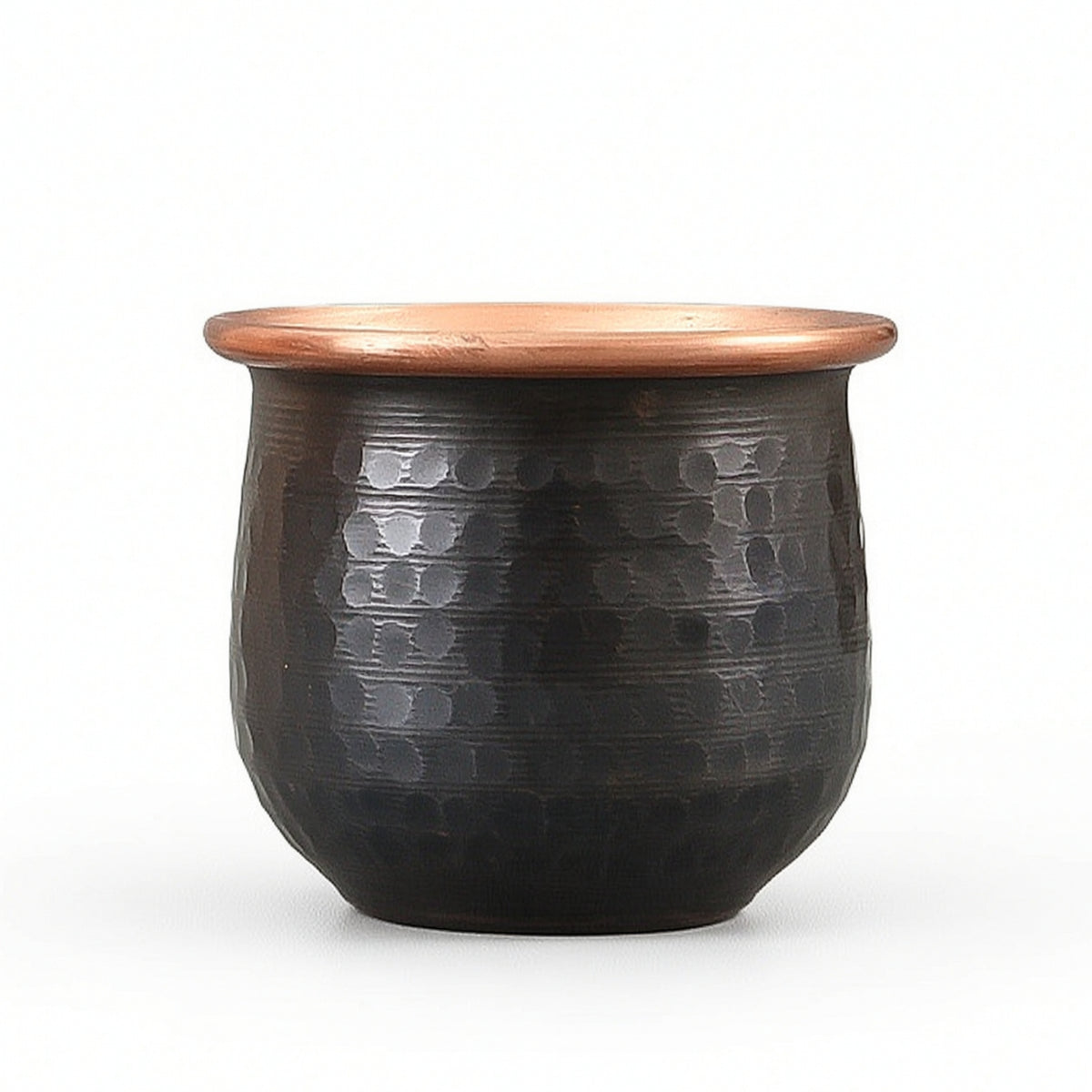 Copper Cup with Hammered Exterior Vintage Copper Tea Cup Low-Profile Drinkware for Collectors