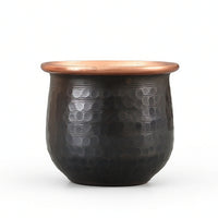 Copper Cup with Hammered Exterior Vintage Copper Tea Cup Low-Profile Drinkware for Collectors