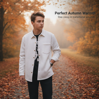 Men's Waffle Knit Long Sleeve Casual Shirt Jacket